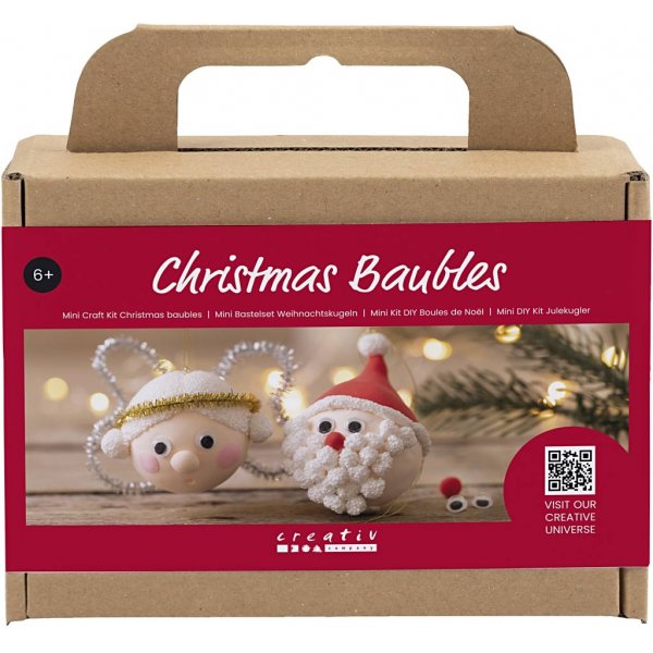 Mini DIY Kit Christbaumkugeln - Weihnachtsmann und Engel
