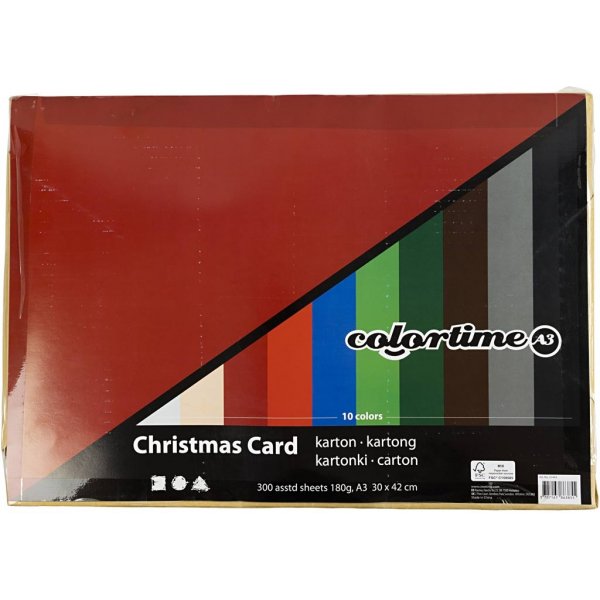 Weihnachtskarton - gemischte Farben - A3 - 300 Blatt Weihnachtskarton - gemischte Farben - A3 - 300 Blatt