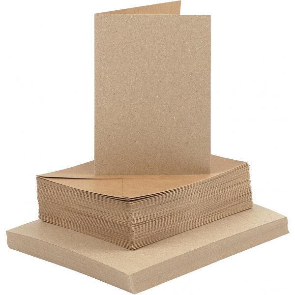 Karten und Umschläge - Natur - 11,5 x 16,5 cm - 50 Sets Karten und Umschläge - Natur - 11,5 x 16,5 cm - 50 Sets