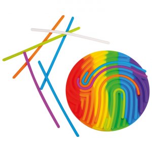 Fidget-Spielzeug mit Streifen, rund, Ø 17-20 cm, Silikon Fidget-Spielzeug mit Streifen, rund, Ø 17-20 cm, Silikon