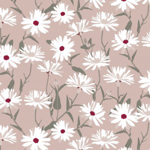 Wachstuch mit G�nsebl�mchenmuster - Rosa