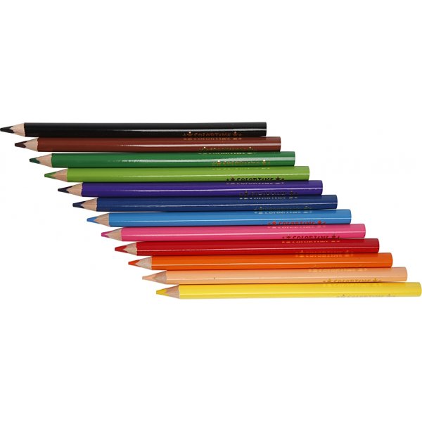 Colortime Buntstifte - gemischte Farben - JUMBO - 12 Stk Colortime Buntstifte - gemischte Farben - JUMBO - 12 Stk