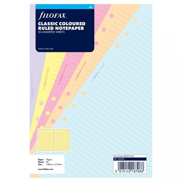 Notizbltter fr Filofax Classic - A5 liniert (25 Blatt)
