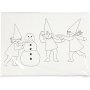 Weihnachtskalender mit Elfen bei Schneeballschlachten - wei - A3 - 30 Stk