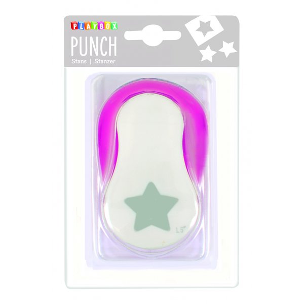 Stanzstern 3,8 cm - Rosa/Weiß Stanzstern 3,8 cm - Rosa/Weiß