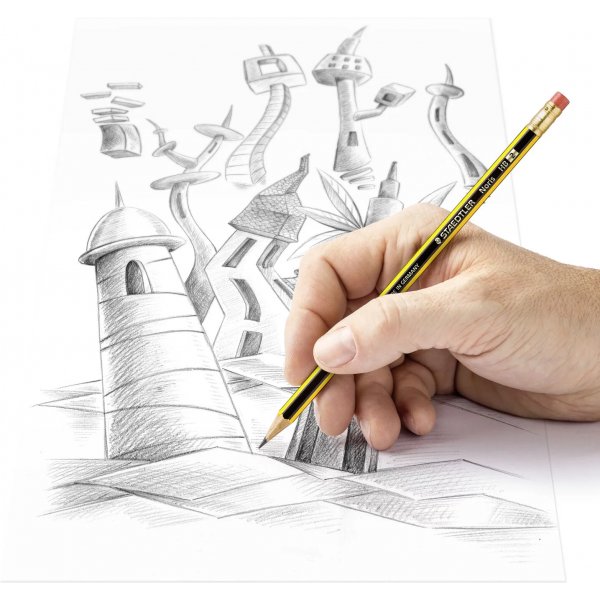 Noris Bleistifte mit Radierspitze HB - 3 Bleistifte Noris Bleistifte mit Radierspitze HB - 3 Bleistifte