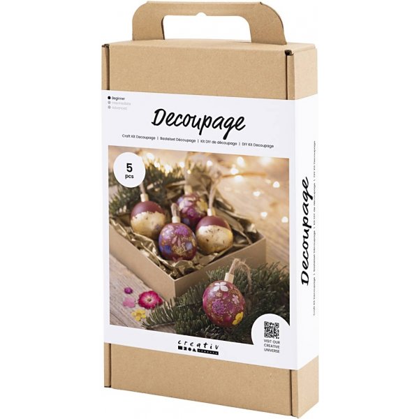 DIY Kit Decoupage - Weihnachtsrot - Trockenblumen DIY Kit Decoupage - Weihnachtsrot - Trockenblumen