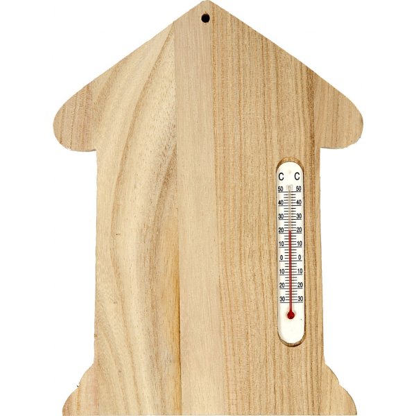 Holzhaus mit Thermometer Holzhaus mit Thermometer