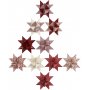 Sternstreifen - rot - wei - 6,5+11,5 cm - 60 Streifen