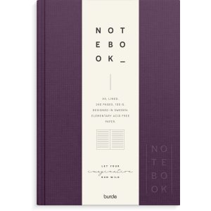 Notizbuch, textil, pflaumenfarben, A5, liniert Notizbuch, textil, pflaumenfarben, A5, liniert