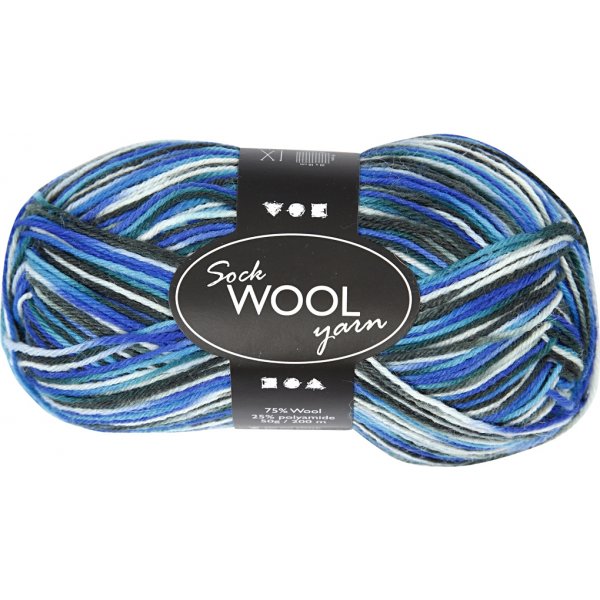 Sockenwolle - Blau/Türkis-Harmonie - 50 g Sockenwolle - Blau/Türkis-Harmonie - 50 g