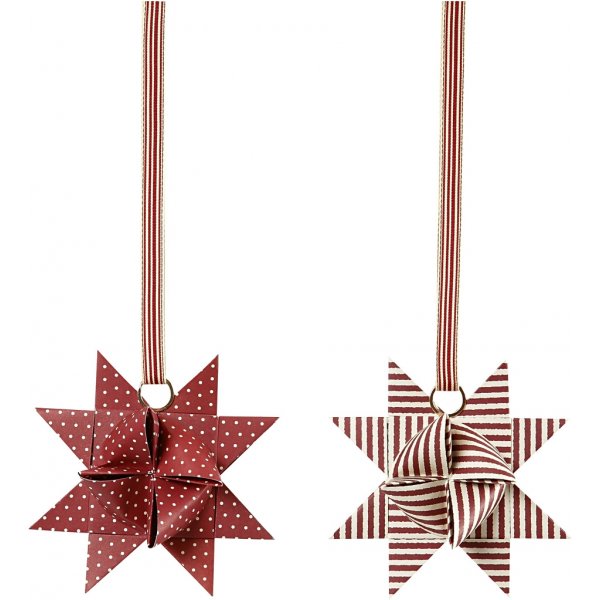 Sternstreifen - rot - weiß - Ø6,5+11,5 cm - 60 Streifen Sternstreifen - rot - weiß - Ø6,5+11,5 cm - 60 Streifen