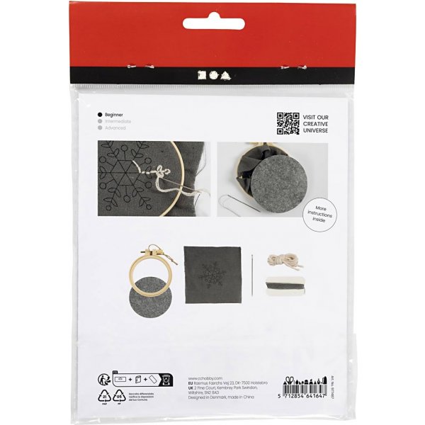 Mini DIY Kit Stickerei - Grau - Schneeflocke Mini DIY Kit Stickerei - Grau - Schneeflocke