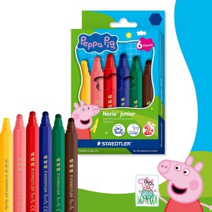 Greta Gris Jumbo-Filzstifte, verschiedene Farben - 6er-Pack Greta Gris Jumbo-Filzstifte, verschiedene Farben - 6er-Pack