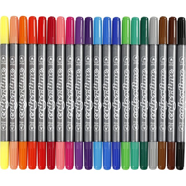Colortime Doppelmarker - Standardfarben - 20 Stk Colortime Doppelmarker - Standardfarben - 20 Stk