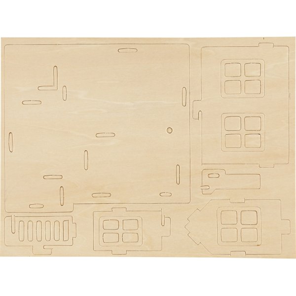 3D-Konstruktionsfigur - Haus mit Terrasse