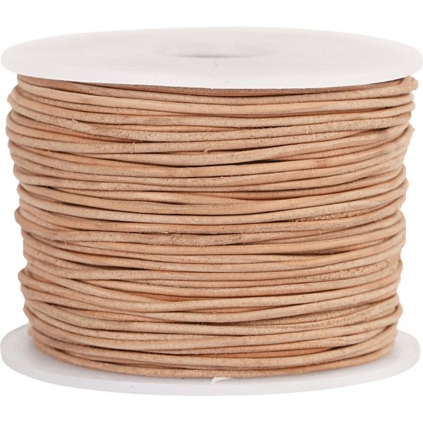 Lederband - Beige - 1 mm - 50 m Lederband - Beige - 1 mm - 50 m