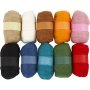 Kardierte Wolle - gemischte Farben - 10 x 25 g