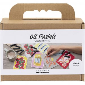 Mini-DIY-Set �lpastellkarten Fisch und Meeresfr�chte Grau & Wei� 8 St�ck