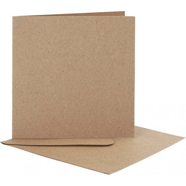 Postkarte mit Umschlag - Natur - 12,5 x 12,5 cm - 10 Stk Postkarte mit Umschlag - Natur - 12,5 x 12,5 cm - 10 Stk