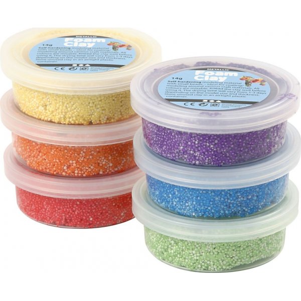 Foam Clay - krftige Farben - Metallic 6 x 14 g