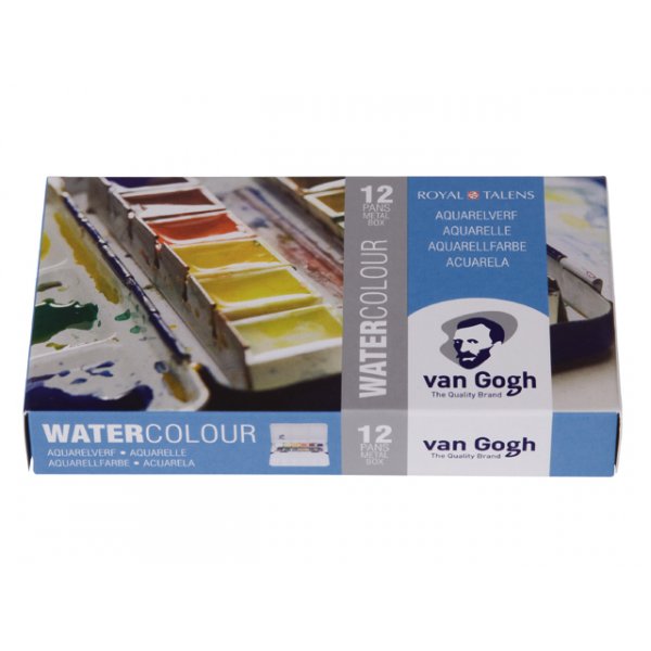 Van Gogh Aquarell-Set in Metallbox  Tasse (12 Farben & Pinsel)