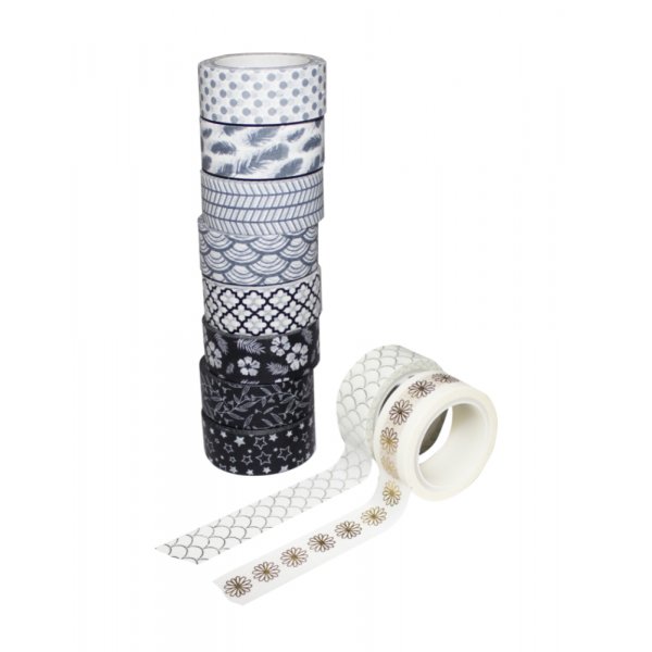 Washitape Black/Metallic Sense - 10 Varianten
