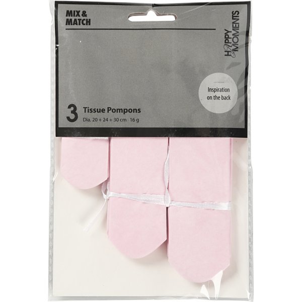 Papierpompons - hellrot - 3 Stk Papierpompons - hellrot - 3 Stk