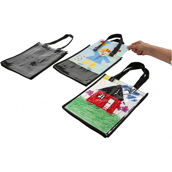 Tasche mit Kunststofffront - schwarz Tasche mit Kunststofffront - schwarz