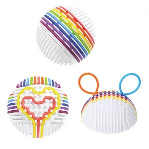 Aktivitätsball mit Fidget-Band, Ø 11 cm, Silikon - 16 Stück Aktivitätsball mit Fidget-Band, Ø 11 cm, Silikon - 16 Stück