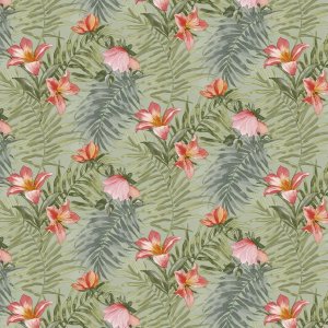 Wachstuch PVC Fleur - Grün Wachstuch PVC Fleur - Grün