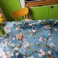 Kundenbild Wachstuch Blumen & Vogel - Blau