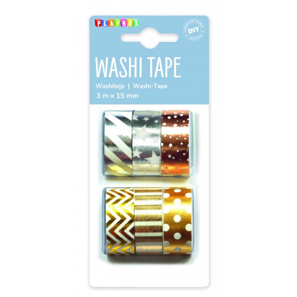 Washitape Metall 6er-Pack