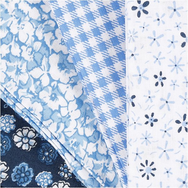 Patchworkstoff - Blau - 4 Stk Patchworkstoff - Blau - 4 Stk
