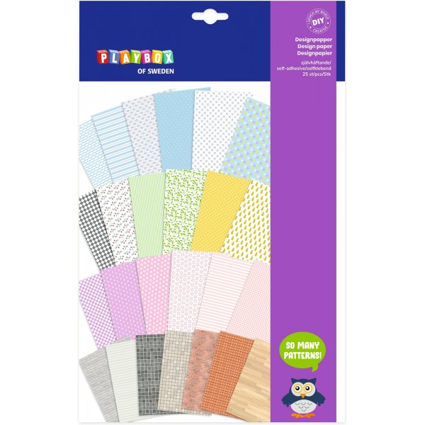 Designpapier selbstklebend - 25 Blatt