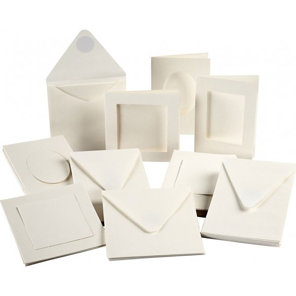 Passepartout-Karte - gebrochenes Wei - Inhalt kann variieren - 50 Sets