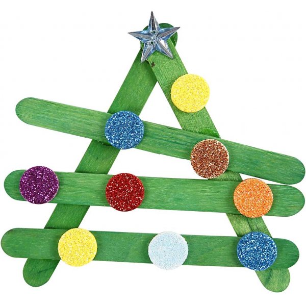 Glitzer und Holzstbchen - gemischte Farben