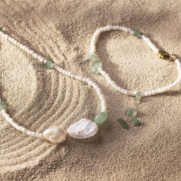 Mini-DIY-Kit Schmuck, Halsketten und Armbänder aus Aventurin Mini-DIY-Kit Schmuck, Halsketten und Armbänder aus Aventurin