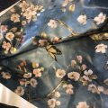 Kundenbild Wachstuch Blumen & Vogel - Blau