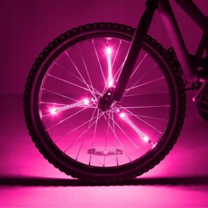LED-Speichenlichter für Fahrräder, pink, 3er-Pack - batteriebetrieben LED-Speichenlichter für Fahrräder, pink, 3er-Pack - batteriebetrieben