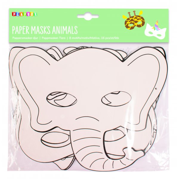 Papiermasken Tiere 16 Stk Papiermasken Tiere 16 Stk