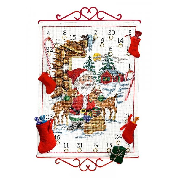 Stickset Kalender - Weihnachtsmann mit Freunden