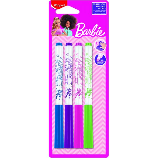 Whiteboard-Stiftset - Maped - Barbie-Design, 4er-Pack