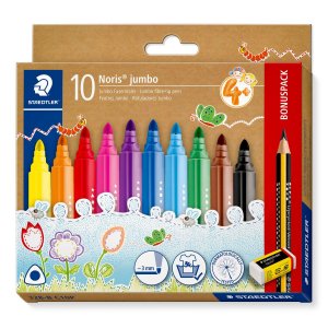Noris Jumbo Filzstifte, verschiedene Farben - 10er-Packung Noris Jumbo Filzstifte, verschiedene Farben - 10er-Packung