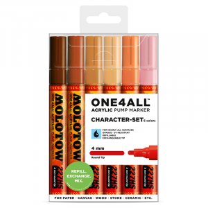 Acrylmarker One4All 4 mm 6 Stifte - Zeichen Acrylmarker One4All 4 mm 6 Stifte - Zeichen