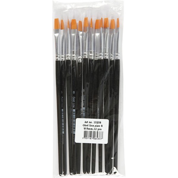 Gold Line Pinsel - Nr. 8 - Teller - 12 Stk Gold Line Pinsel - Nr. 8 - Teller - 12 Stk