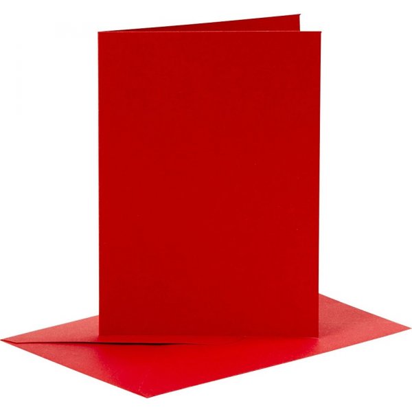 Karten und Umschlge - Rot - 11,5 x 16,5 cm - 6 Sets