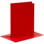 Karten und Umschlge - Rot - 11,5 x 16,5 cm - 6 Sets