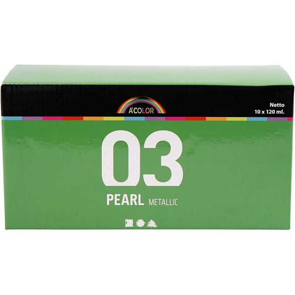 Schulfarbe Acryl - Metallic - Mischfarben - Metallic - 10 x 120 ml Schulfarbe Acryl - Metallic - Mischfarben - Metallic - 10 x 120 ml