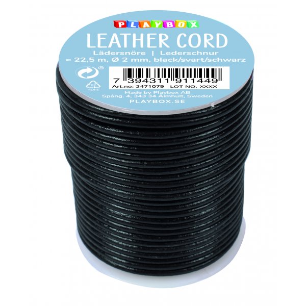 Lederband 22,5 m schwarz